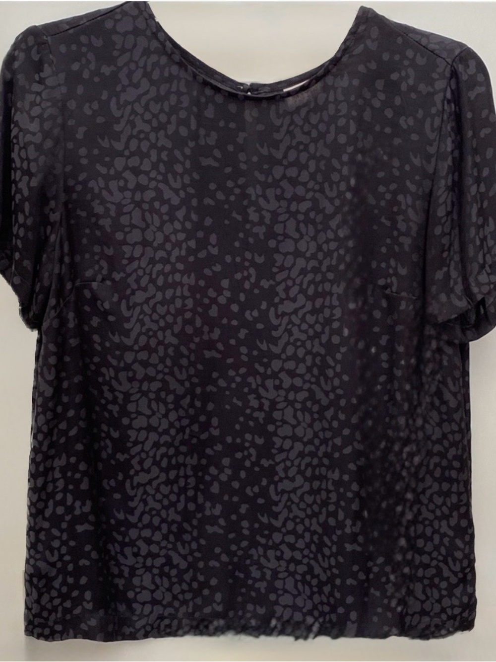 a . new day Black Short-Sleeve Animal Print Tee